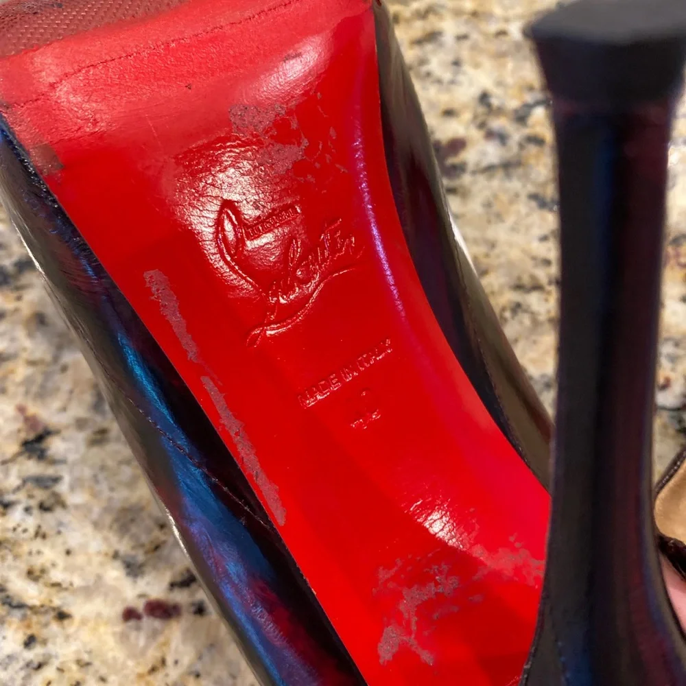 Christian Louboutin Stilettos! Burgundy/Black. Size 40. Gorgeous! - Picture 5 of 14